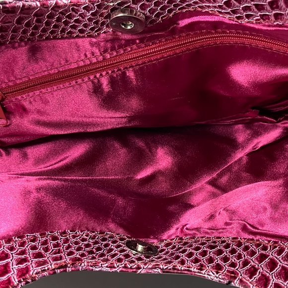 Sasha Handbag Purple  Snake Print Oversize Clutch New w/ tag - Picture 4 of 5